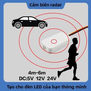Công Tắc Cảm Biến Radar Mini Tự Động Bật/tắt Thông Minh Cảm Biến Chuyển Động PIR Đèn Cho Nhà Để Xe Hành Lang Cầu Thang - Tương Thích Với Đồ Gỗ