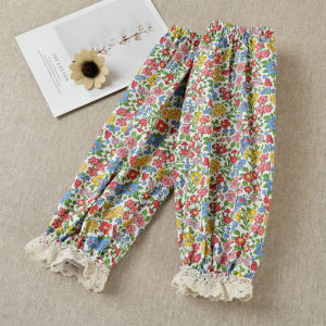 Pure Cotton Beautiful Lace Yellow Plaid Girls Sleeves Pure Cotton No Waterproof Clothes Sleeves Mid-Length down Jacket