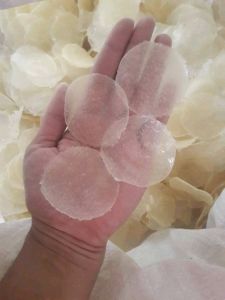 keripik kaca murah tipis bulat 1 kg packing kardus