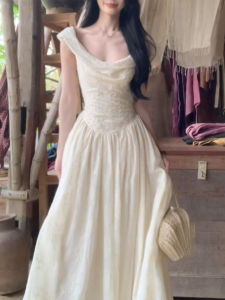 LIRUSHAN | Elegant Heavy Embroidered Flutter Sleeve Summer Maxi Dress
