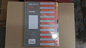 ABBA A4 10 Colour Index Divider / Paper Organizer /Paper Organiser / Colour A4 Index Divider