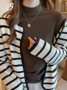 Miiow | Winter Womens Solid Long Sleeve Turtleneck Underwear