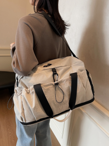 กระเป๋าเดินทางขนาดเล็กสำหรับผู้หญิง ความจุขนาดใหญ่ กระเป๋าสะพายข้างแบบขยายได้ กระเป๋าเดินทางแบบสะพายไหล่ กระเป๋าเดินทางแบบถือได้ กระเป๋าใส่เสื้อผ้าออกกำลังกาย