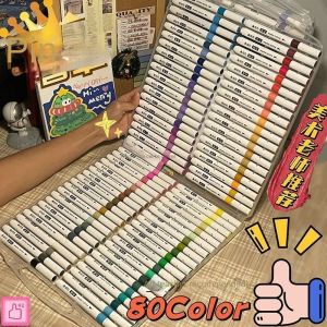 12/48/80Pcs Acrylic Colors Markers Art Painting Pen DIY Drawing for Card Rock Wood Stone Glass Children School Supplies