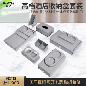 Luxury Hotel Toiletries Storage Box Set Moran Grey Toothbrush Toothpaste Holder Room Tea Leaf Tray Plate Customizable Logo
