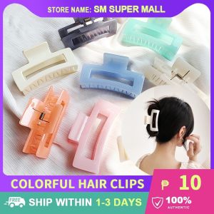 【Korean Original】Big Hair Claw Clips Solid Color Hair Clamp for Women Adult Stylish Elegant Barrettes for All Hair Types