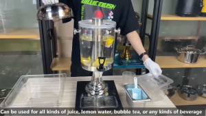 8L/16L Juice Machine With Faucet Juice Jug Machine Beverage Dispenser With Stand Stainless Steel Hot Cold Drink Dispenser with Ice Container for Hot Tea Coffee Cold Milk Serving Cold Beverages Cocktails