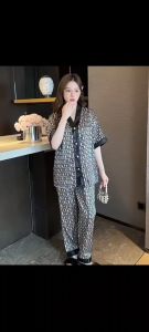 GD silk pajamas sleepwear for woman loungewear Fabric Pajama Loungewear V-neck comfortable