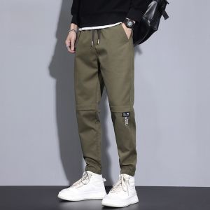 ROMON | Romon Mens Casual Loose Fit Workwear Trousers Autumn Winter New Style Trendy Baggy Cuffed Sports Harajuku Long Pants