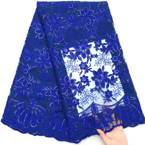 แอฟริกันผ้าลูกไม้Tulleผ้า 2025 ปักตาข่ายคุณภาพสูง 5 หลาสําหรับชุดเจ้าสาวและชุดราตรี