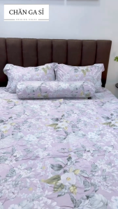 ☪️MỀM MÁT☪️Bộ Chăn Ga Gối Lyocell Viscose Thoáng Mát Bộ 5 Món Chăn Chần Bông Cao Cấp_Nemtot Bedding
