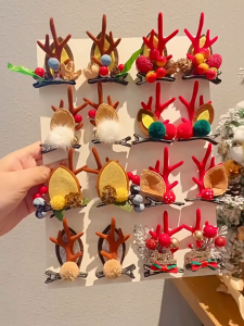 【VanHariacc】เครื่องประดับผมคริสต์มาส หมุดปักผมกวางทมิฬ หูกวางทมิฬสําหรับเด็กที่น่ารัก หมุดปักผม เครื่องประดับผม หมุดปักผม