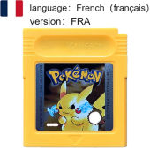 Takara Tomy | French Language 16-Bit Video Game Console Card Pokemon Series GBC Game Cartridge Red Yellow Blue Crystal Gold Silver Gifts