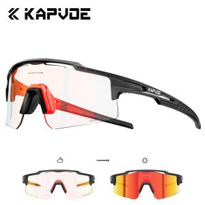 KAPVOE Photochromic Hiking Eyewear Cycling Sunglasses Women Night Cycling Glasses Mens Bike Sports Outdoor UV400 Bike Goggles