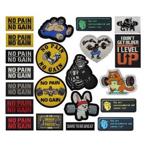 You Are Overencumbered and Cannot RunNo Pain No Gain Inspirational Morale BadgesPVC Patch Tactical Emblem Applique Embroidery