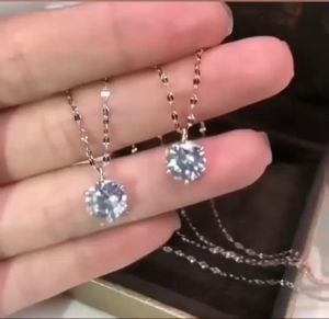 Kalung Titanium Model Rantai Pecah Kopi Elegan dan Mewah untuk Wanita