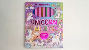 Unicorn Wishes Markerific Colouring Book Gift Set With 6 Metallic Markers To Color (Hardcover) For Kids