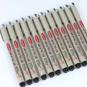 hopk | Bộ 12 Bút Vẽ Màu Sắc Nét Cao Cấp Dành Cho Vẽ Manga Phác Thảo Mực Đen Đầu Kim Vẽ Đường Nét Đồ Dùng Văn Phòng Phẩm