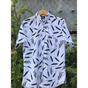 Kemeja Motif Pantai Pria Atasan Cowok Lengan Pendek Pakaian Katun Murah