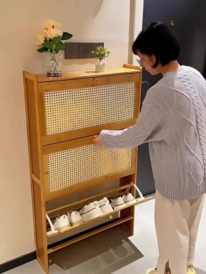 Rak Sepatu Penyimpanan Rak Sepatu Multifungsi Dinding Lemari Sepatu Penyimpanan Minimalis Tertutup