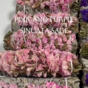 HSS Pink and Purple Sinuata White Sage Cleanses Compassion Unconditional Love Enchantment and Grace