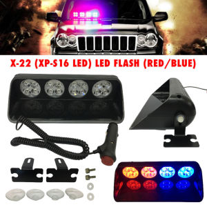 GECA 12V-24V Multi-function Emergency Strobe Light High Power Police Flashing Deck Dash Lamp S16-B (7529)