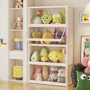Transparent Cartoon Doll Storage Box Figure Display Stand Plush Toy Display Cabinet Clear Shelf Home Organization Accessories