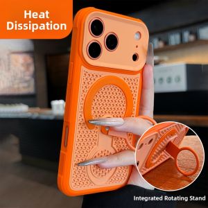 DAIMANG | Heat Dissipation Breathable Magnetic Rotating Stand Phone Case