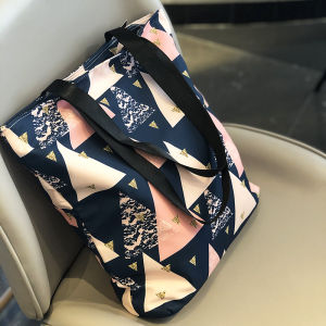 Large Capacity Canvas Shoulder Bag Womens Zipper Handbag Tote Bag Waterproof Korean Style Casual Single Shoulder Bag