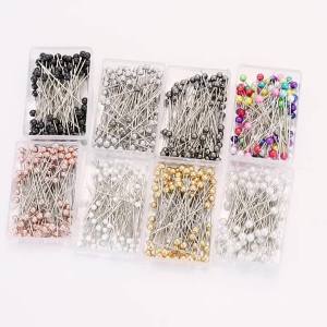 100pcs/box Stainless Steel Positioning Ball Head Pins Colored Round Head Needle Patchwork Pins For DIY Accessories Sewing Tool