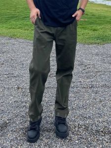 กางเกงขายาวทรงตรงหลวมๆ สำหรับผู้ชาย ทรงลำลอง สไตล์อเมริกัน ฤดูใบไม้ร่วง/ฤดูหนาว กางเกงขายาวทรงตรงสำหรับใส่ทำงาน กางเกงขายาวลำลอง