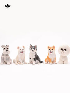 Schnauzer Husky White Shiba Inu Bichon Shepherd Dog Real Puppy Peripheral Resin Decorations Model Doll