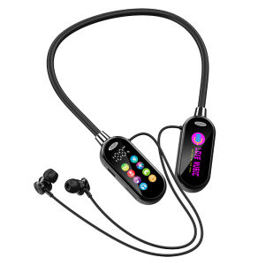 Bluetooth Neckband Earphones Built‑in Color Digital Screen Ultra‑Long Battery Ideal for Sports and Live Streaming
