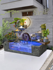 Modern Chinese Style Water Feature Garden Landscape Decorative Rockery Fish Pond Ornaments for Balcony Courtyard Garden