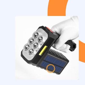 Multi Functional Search Solar Flash Light 8 LED + COB Built in Battery/USB Charging