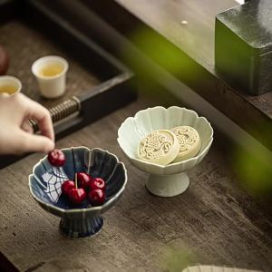 Chinese Style Snack Plate High Footed