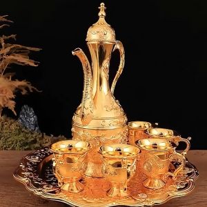 Bộ Ấm Chén Đồng Mắt Ngọc Hoàng Gia