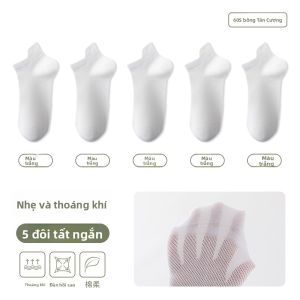 Tất ngắn nữ MiiOW vải cotton khử mùi chống trượt thấm hút mồ hôi.