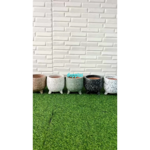Pot Tanah Liat Model Telur Kaki Tiga Variasi Warna Pot Tanaman Hias Dekorasi Cafe Aesthetic