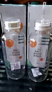 500ml  Glass Bottle Juice Bottle Thermos Timescale Drinking Water Goal Sport Drink Bottle Container