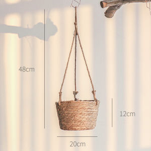 Nordic Style Hanging Basket Planter Rattan