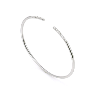 Chow Sang Sang 周生生 Daily Luxe18K White Gold Diamond Bangle (06 Wrist size 14-15cm) 89955K