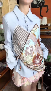 「สินค้าลิขสิทธิ์แท้」IRIS BOUTIQUE 25AW IS1949 Mira shirt เสื้อเชิ้ต แขนยาว ดูดี วินเทจ ผ้านิ่ม ใส่สบาย ใส่ไปเที่ยว ไปเดท