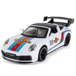 1:32 Scale Porsche 911 Targa 4S Alloy Car Model Diecast Car Sound Light Car Lovers Collection Kids Birthday Gift Metal Boys Toys