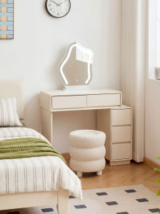 ZHUOHE | Compact Bedroom Dressing Table Space-saving Storage Nightstand Integrated