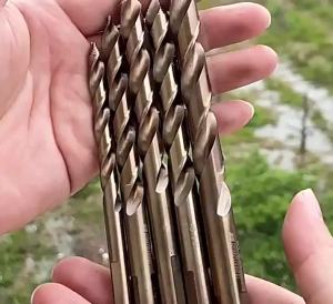 19PCS Gold-Toned Step Drill Bits HSS Grooved Hole Drilling Tools Straight Shank Twist Drills for Metal & Aluminum Processing