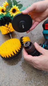 3/7pcs Drill Brush Attachment Set Electric Cleaning Scrub Brush Multipurpose Drill Brush for Bathroom Tub Tile Corner Floor Etc