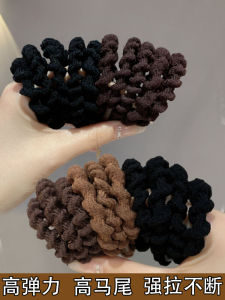 Black High Elasticity Durable Hair Ties Women Simple Elegance Hair Bands 2023 New Leather Cover Hair Ropes Fashion Accessories