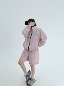 Bộ Đồ Thể Thao Chống Nắng Mùa Hè Thường Ngày Cho Nữ Áo Khoác Mỏng Ngoài Trời Quần Short Rộng Rãi Cho Cặp Đôi Thời Trang