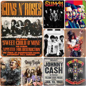 Biển Kim Loại Nhạc Rock Cổ Điển Tranh Treo Tường Tranh Sắt Trang Trí Quán Bar Nhà Hàng Vườn Câu Lạc Bộ Phòng Riêng Cho Nam